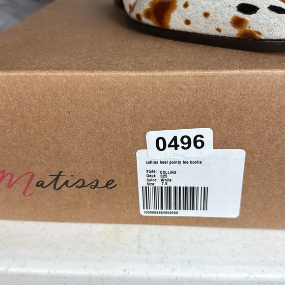 Collins White Multi Speckle Calf Hair Leather Ankle Boots Sz 7.5 - Picture 11 of 12